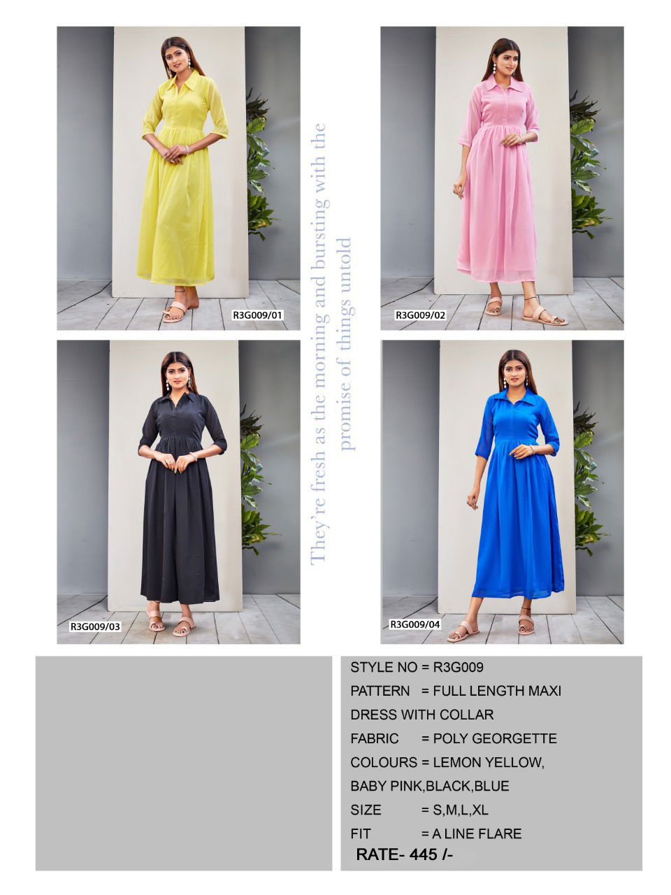 Western Gown 2 Fancy Latest Designer Ethnic Wear Long Kurtis 	Polly Georgette Collection
